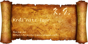 Kránitz Igor névjegykártya